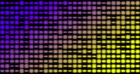 Animation of changing violet and yellow rectangles on black background