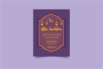 Iftar invitation flyer design or poster or banner