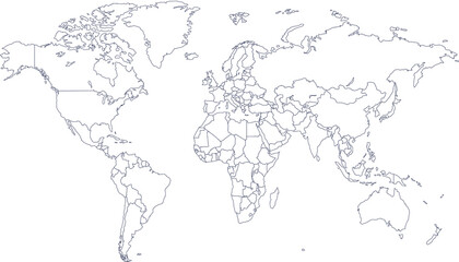 Fototapeta na wymiar World map. Color vector modern. 