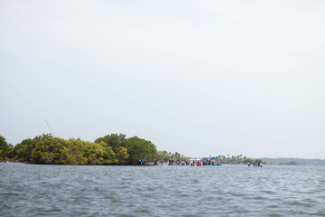 small island in the river
