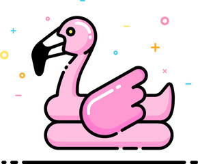 Pink flamingo float icon