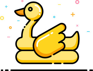 Yellow duck float icon