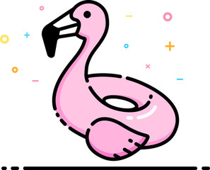 Pink flamingo float icon © Moko22
