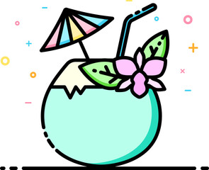 Coconut drink icon