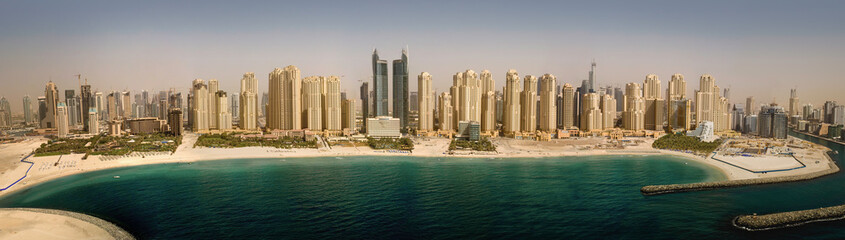 Aerial Panorama of seafront cityscape