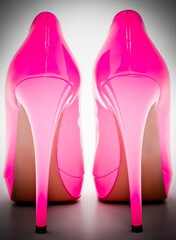 High heel pink shoes