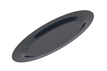 Empty oval plate isolated on white background. 3d render