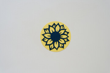paper flower stencil/cutout on a circle
