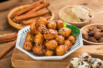 Chinese cuisine: deep-fried quail eggs