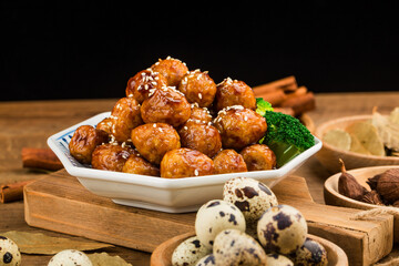 Chinese cuisine: deep-fried quail eggs