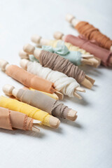 Pattern with handmade colored silk ribbons