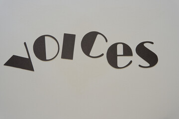 letter on paper - reads:  voices