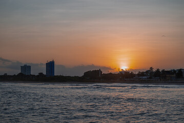 Naklejka premium Amanecer en Riohacha Colombia