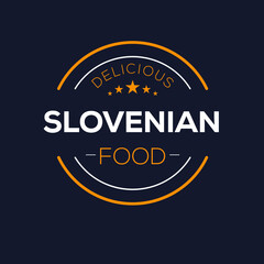 Creative (Slovenian food) logo, sticker, badge, label, vector illustration.