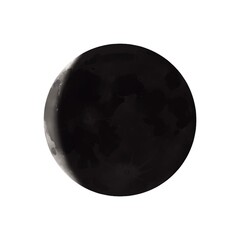 水彩風　リアル調の二十六夜の月　線画なし