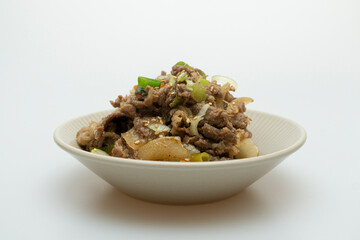 Delicious looking bulgogi dish served in a bowl

