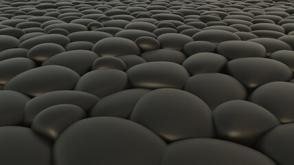 Fototapeta premium 3D smooth black rubber sphere surface