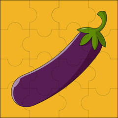 Eggplant suitable for children's puzzle vector illustration
