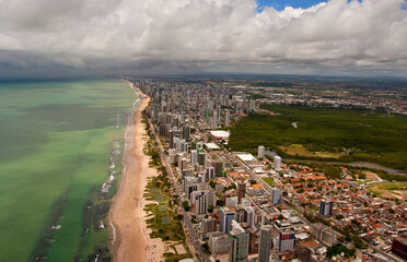 VISTA AEREA-RECIFE-PE - Vista aérea das praias de Boa Viagem e Pina. Foto: Ormuzd Alves