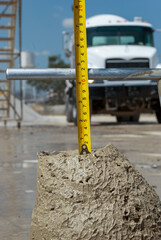 concrete slump test with an abraham come with a premix truck