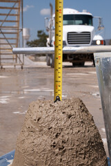 concrete slump test with an abraham come with a premix truck