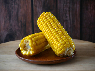 piece of sweet corn and seeds closeup