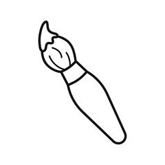 Paint brush. Icon. Coloring book for children. Black and white vector image.