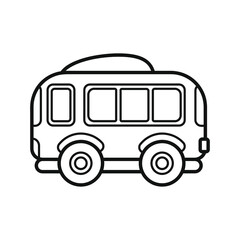 Bus. Icon. Coloring book for children. Black and white vector image.
