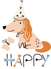 A set of vector cute dog drawings. A collection of cartoon puppy characters design with flat color. A set of funny pets isolated on a white background. Baby dog characters 