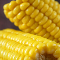 piece of sweet corn and seeds closeup