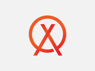 XO letter logo design vector illustrator, orange colour style