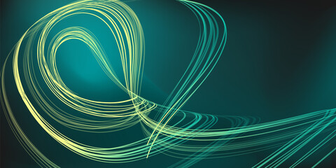 Abstract geometric illustration of doodle waves felt-tip pen with gradient on dark background. Abstract gradient background. Cover, wallpaper, flyer design.