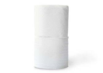 Two rolls of white tissue paper or napkin in stack, heap or pile isolated on white background with clipping path