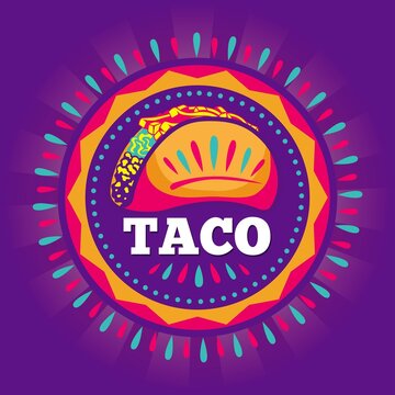 Taco Vibrant Logo Cinco De Mayo Vector Design