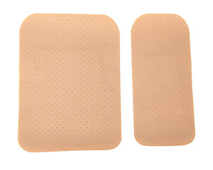 Brown elastic plaster sticky isolated on the white background