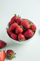 Summer dessert. Strawberries. Organic  Ripe juicy berries.Strawberries as pattern texture. Red sweet fresh strawberries