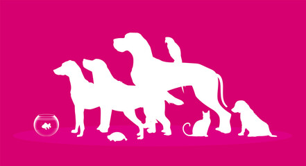 silhouette, sagome, animali, veterinario, clinica veterinaria