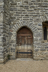 Outside door of Swords Castle Is A Historic building That Is Located in Swords, Dublin, Ireland. Travel place landmark.