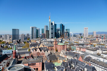 Fototapeta na wymiar Frankfurt am Main, Ansicht vom Domturm, 18.04.2022.