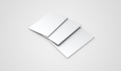3d mockup illustrations for book saddle stitch binding and perfect binding