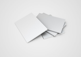 3d mockup illustrations for book saddle stitch binding and perfect binding