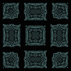 Unique repetition texture details 3D design ornament black background