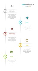 Fototapeta premium Vertical infographic design with icons and 5 options or steps. Thin line. Infographics business concept. Can be used for info graphics, flow charts, presentations, mobile web sites, printed materials.