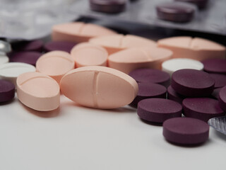 pharmaceutical over the counter or prescription pills isolated over white background