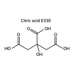 Structural chemical formula on white background
