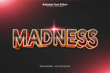 madness editable text effect in modern trend style - obrazy, fototapety, plakaty