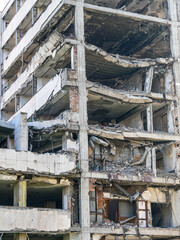 Fototapeta na wymiar The scars of mortar shelling in central Belgrade, Serbia