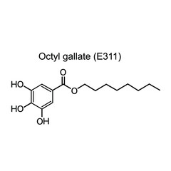 Structural chemical formula on white background
