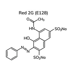 Structural chemical formula on white background
