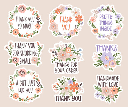 Small business stickers vector set
